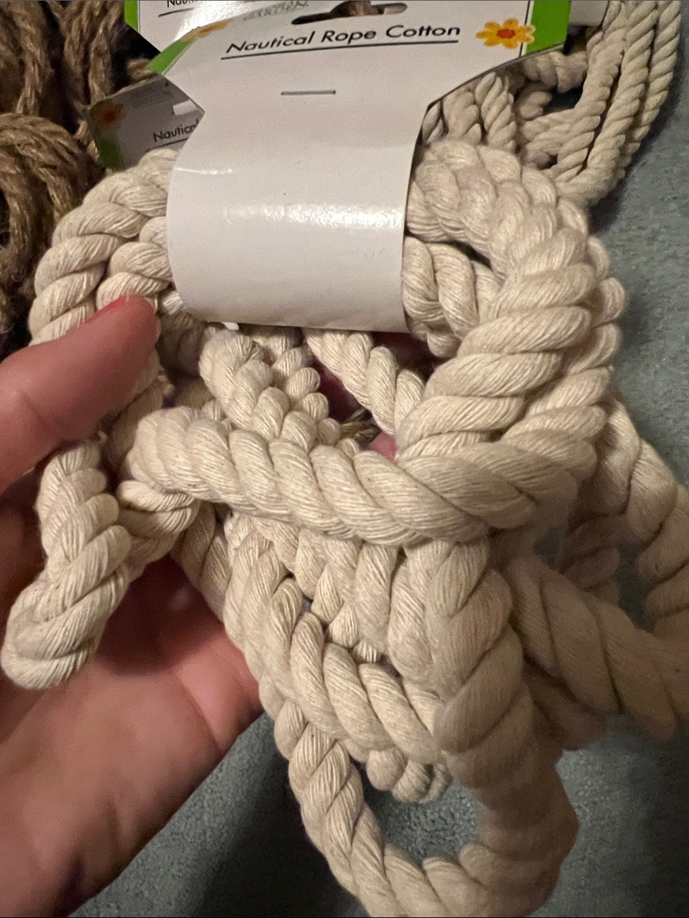 Nautical Rope Jute & Cotton Bundle - Natural Brown & Cream - Picture 7 of 7
